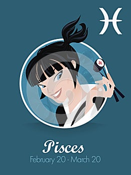 Pisces sign vector