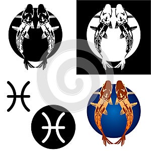 Pisces Zodiac Icon Set