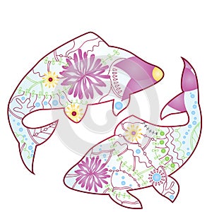 Pisces zodiac sign gradient