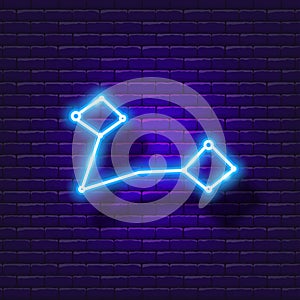 Pisces zodiac sign neon icon. Astrological zodiac signs glowing symbol