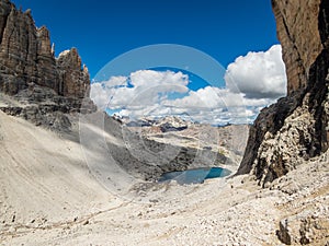 Pisciadu via ferrata of the Sella group near Piz Boe