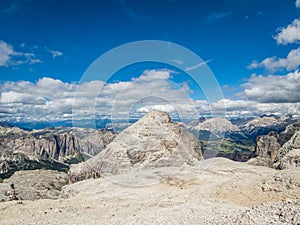 Pisciadu via ferrata of the Sella group near Piz Boe