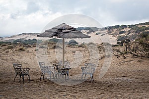 Piscinas beach dunes and waves in Green coast, Sardinia