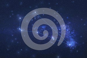 Piscis Austrinus Constellation in outer space