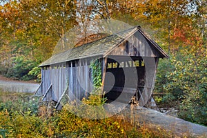 Pisgah covered bridge, In the autumn