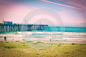 Pismo Beach pier in pulp effect