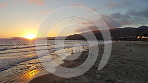 Pismo Beach Sunset with Reflections of Sun off Sand