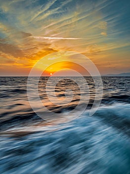 Piso Livadi beach on Paros island at sunrise