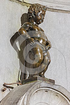 Boy statue Manneken Pis in Brussels Belgium