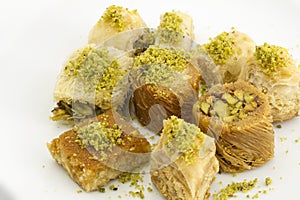 Pistachio baklava. Traditional Middle Eastern Flavors