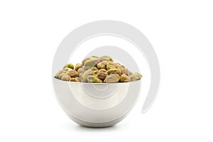 Pistachio Bowl on a White Background