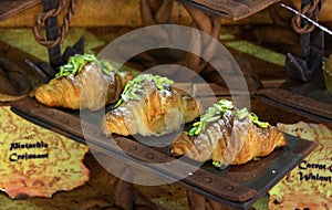 Pistachio flavored croissant photo