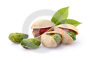 Pistachio with leaves