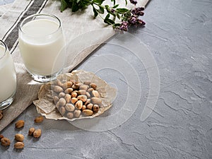 Pistachio milk in a glass.