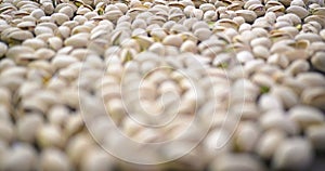 Pistachio nut moving depth of focus 4k