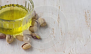 Pistachio oil with nuts.