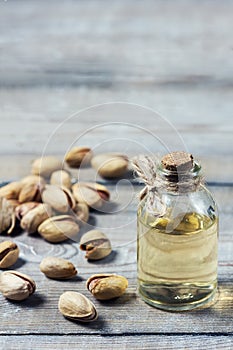 Pistachio oil with nuts.