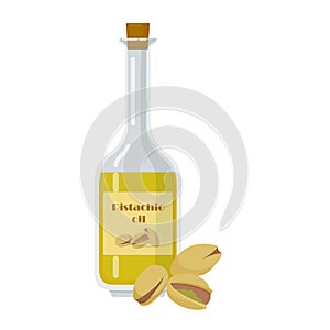 Pistachio oil, seeds or nuts vector illustration.