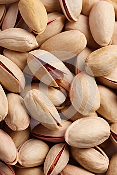 Pistachio seeds in top view