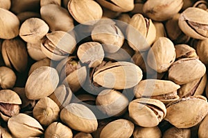 pistachios close up with top view