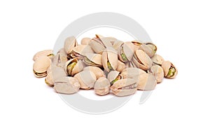 Pistachios nuts on a white background