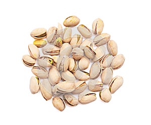 Pistachios nuts on a white background