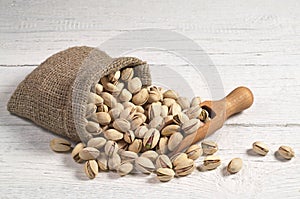 Pistachios in sack