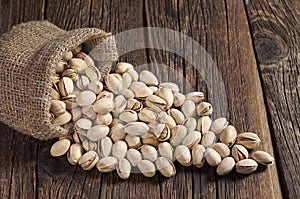 Pistachios in sack