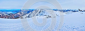 The pistes of Alberfeldkogel Mount, Ebensee, Salzkammergut, Austria photo