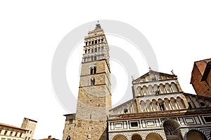Pistoia Cathedral Isolated on White Background - Tuscany Italy