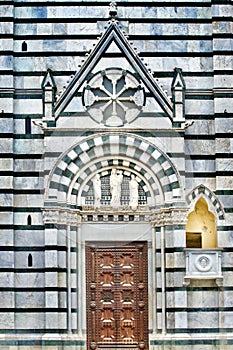 Pistoia gothic baptistery front portal door