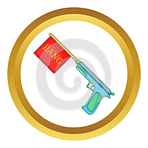 Pistol with bang flag icon