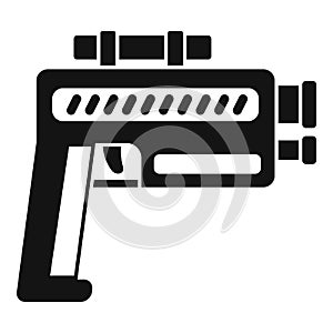 Pistol blaster icon, simple style