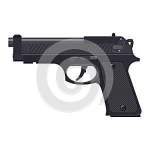 Pistol gun, automatic modern handgun.