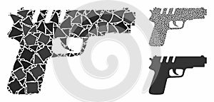 Pistol gun Mosaic Icon of Tuberous Parts photo