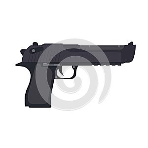 Pistol gun vector handgun illustration weapon icon vintage firearm design