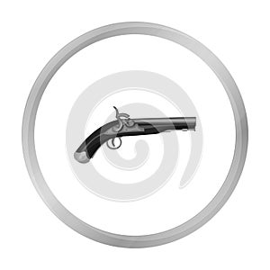 Pistol icon in monochrome style isolated on white background. England country symbol stock vector illustration.