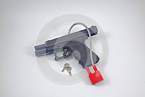 Pistol with lock on it