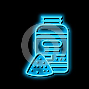 pistol powder neon glow icon illustration