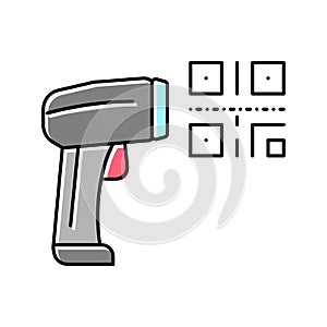 pistol for scanning bar code color icon vector isolated illustration