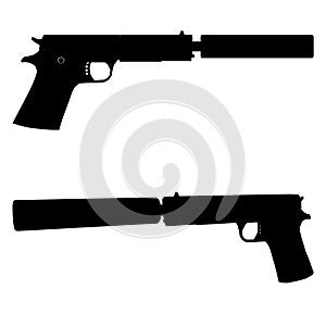 Pistol With Silencer Vector 01 photo
