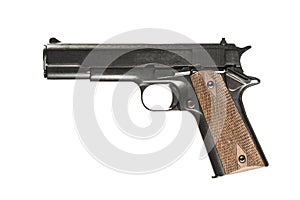 pistol on white background