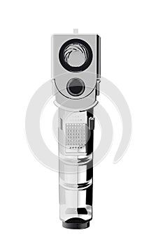 pistol on white background. 3D render