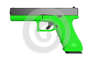 pistol on white background. 3D render