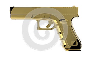 pistol on white background. 3D render