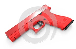 pistol on white background. 3D render