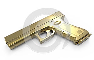 pistol on white background. 3D render