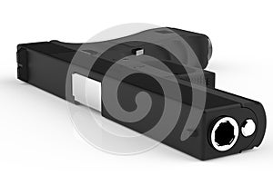 pistol on white background. 3D render