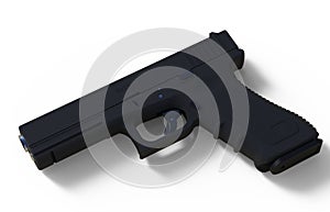pistol on white background. 3D render
