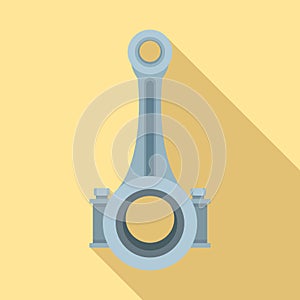 Piston connecting rod shaft icon, flat style